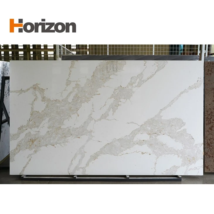 Wholesale Quartz Stone Calacatta Synthetic Translucent Quartz Slab